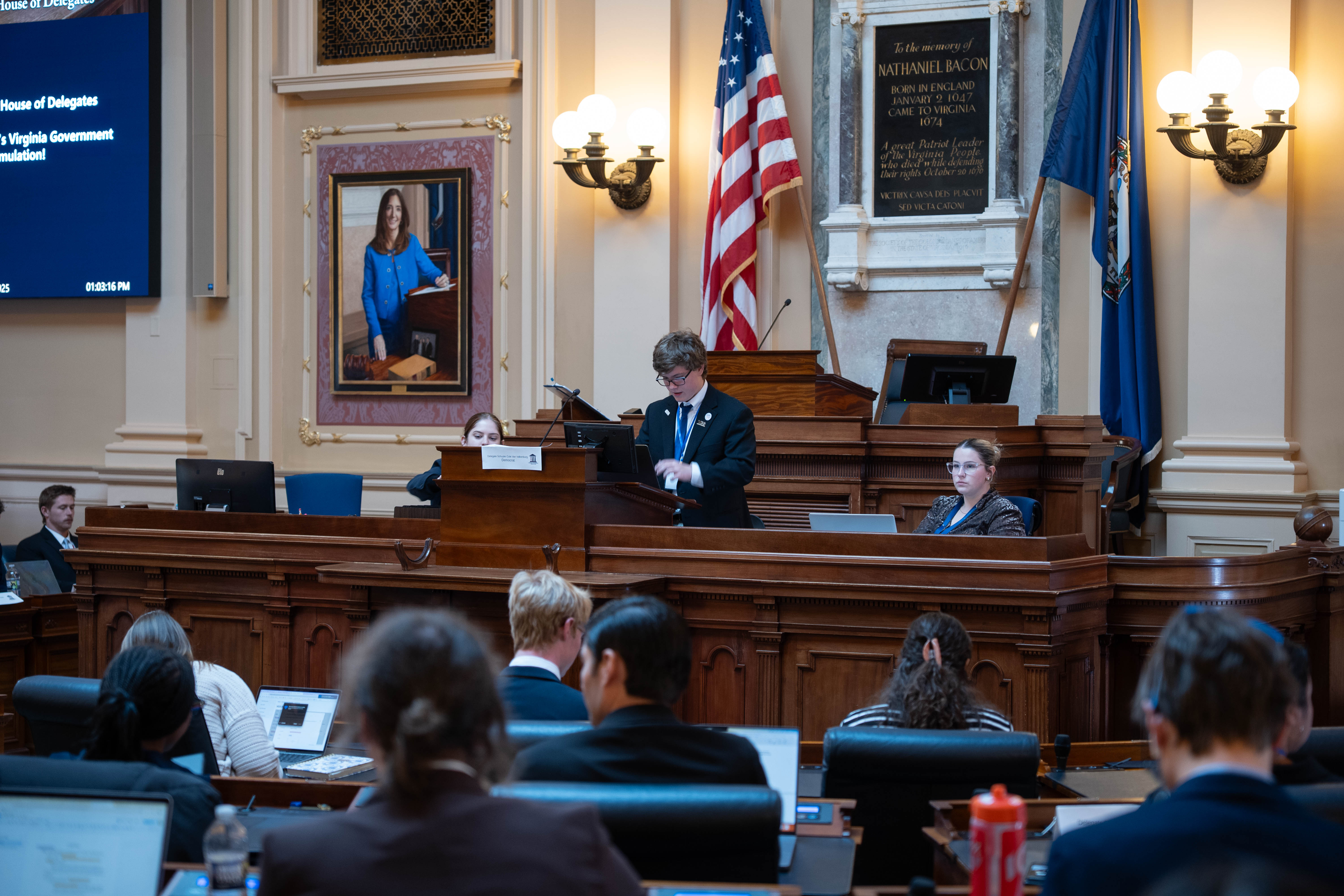 Students at VGS 2025 in House Chamber
